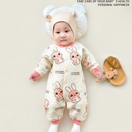 Infants Girls White Printed Rompers