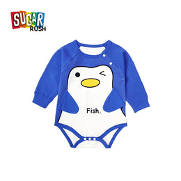 Infants Boys Blue Graphic Printed Pure Cotton Bodysuit