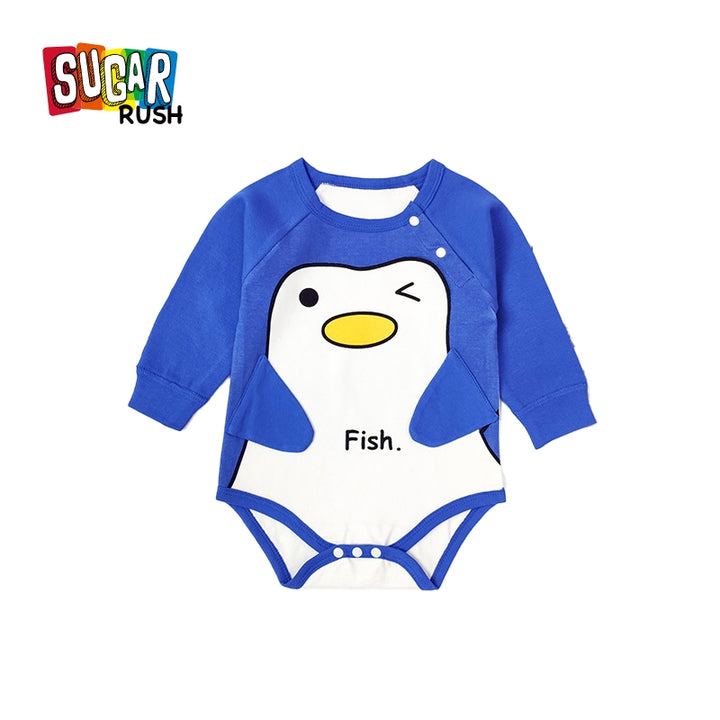 Infants Boys Blue Graphic Printed Pure Cotton Bodysuit