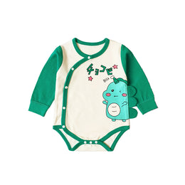 Infants Boys Green Graphic Printed Cotton Bodysuits