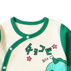 Infants Boys Green Graphic Printed Cotton Bodysuits
