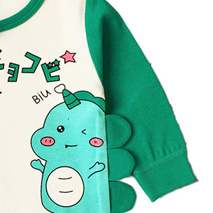 Infants Boys Green Graphic Printed Cotton Bodysuits
