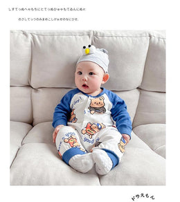 Infant Boys Blue Graphic Printed Pure Cotton Romper