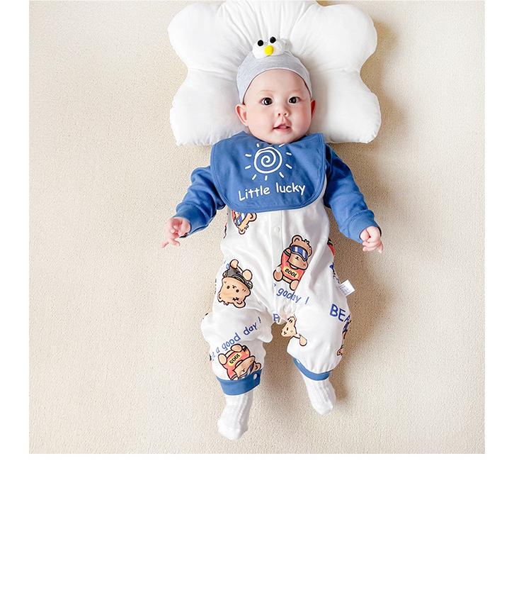 Infant Boys Blue Graphic Printed Pure Cotton Romper