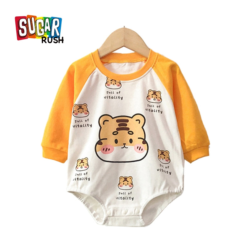 Infants Boys Yellow Printed Pure Cotton Bodysuit