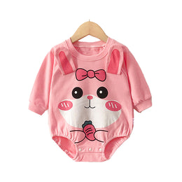 Infants Girls Pink Graphic Printed Pure Cotton Bodysuit
