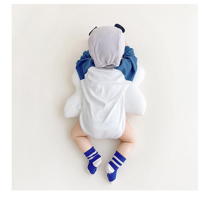 Infants Boys Blue Graphic Printed Cotton Bodysuits