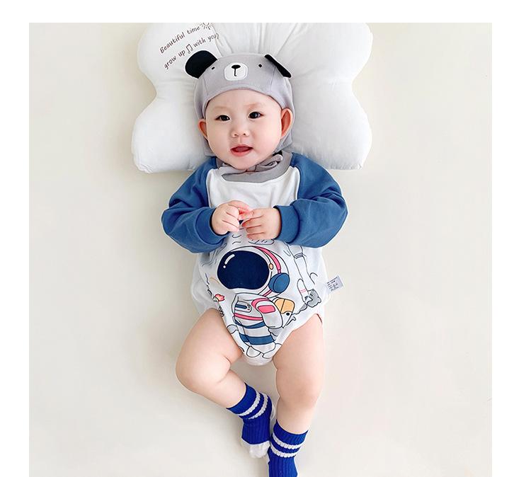 Infants Boys Blue Graphic Printed Cotton Bodysuits