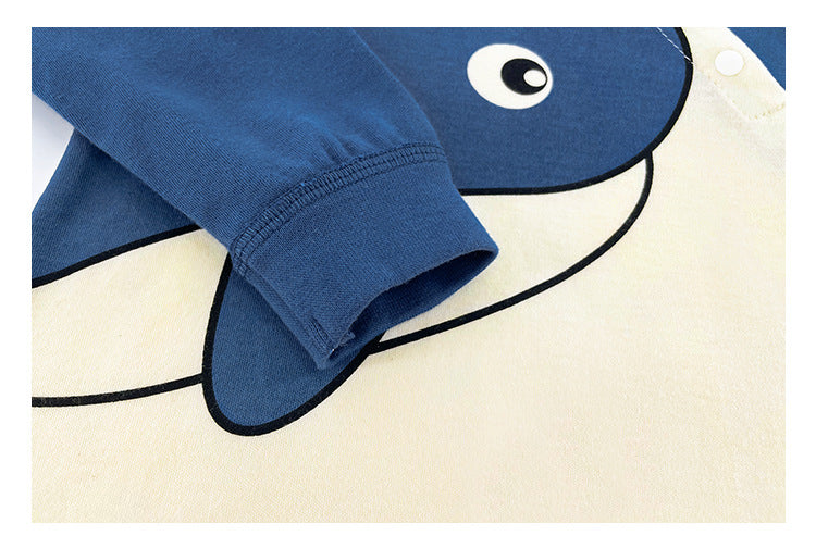 Infant Boys Dolphin Printed Cotton Romper