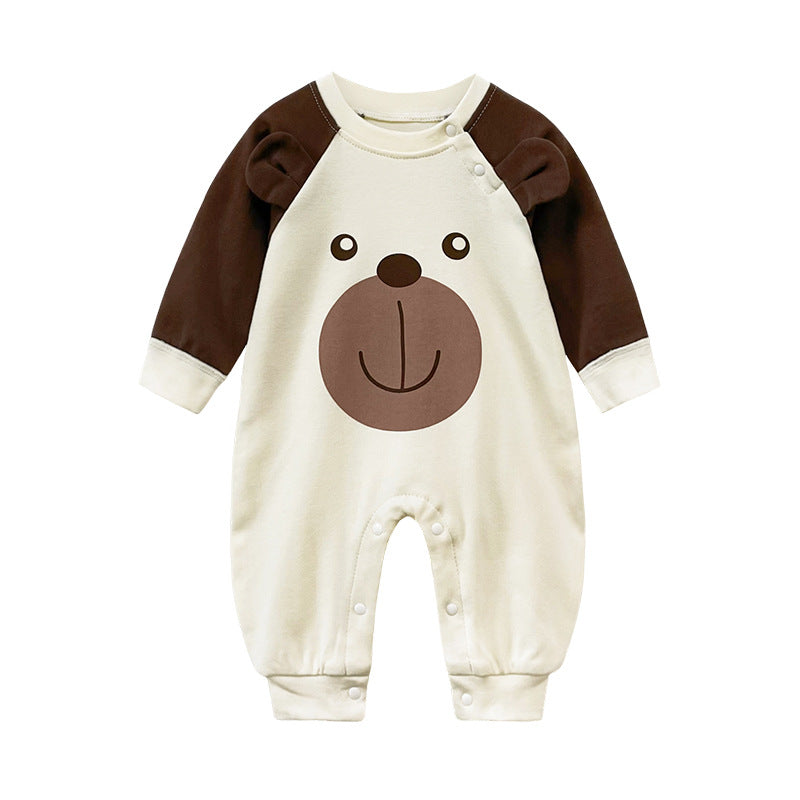 Infant Boys Conversational Printed Cotton Romper