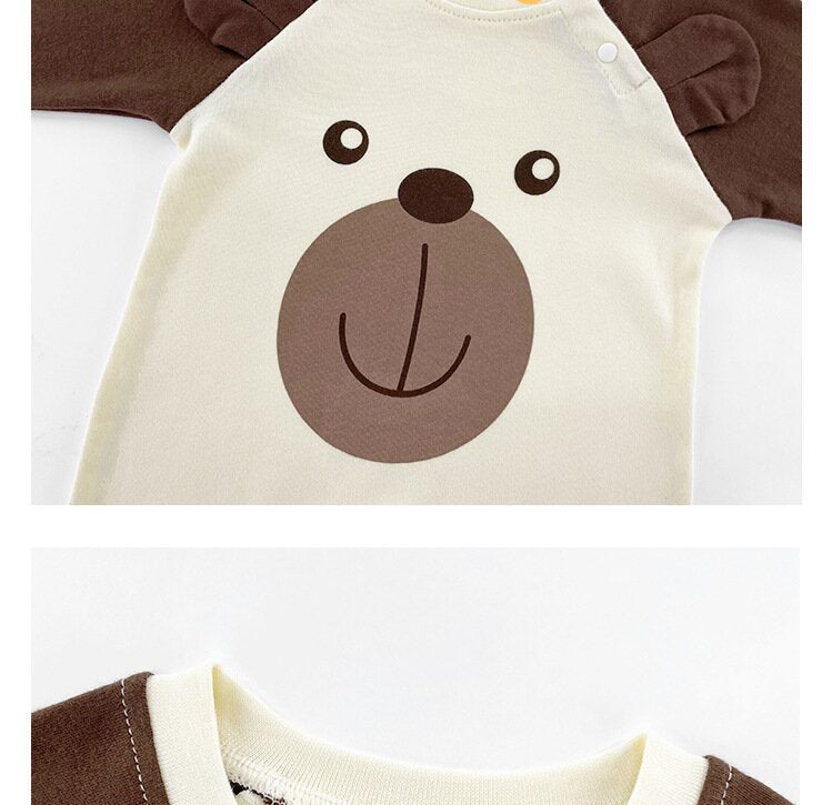 Infant Boys Conversational Printed Cotton Romper