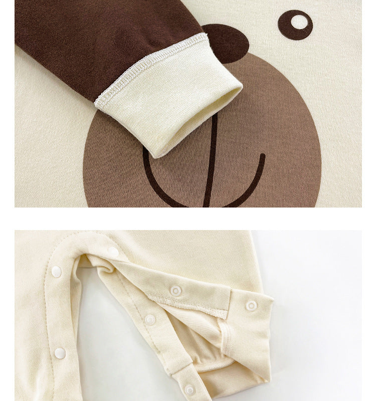 Infant Boys Conversational Printed Cotton Romper