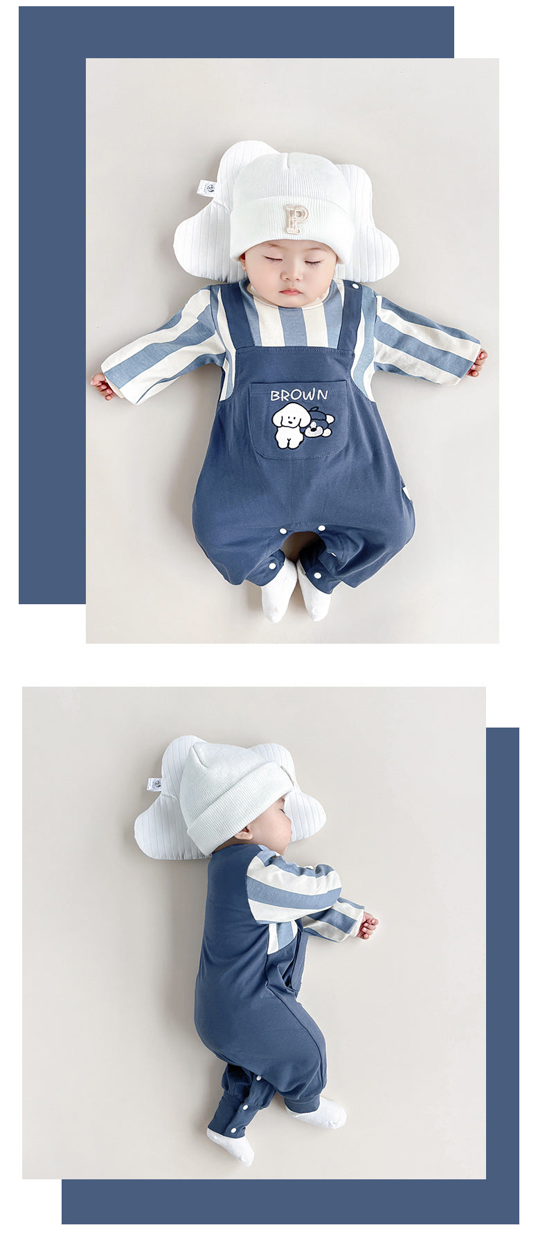Boys Printed Cotton Rompers