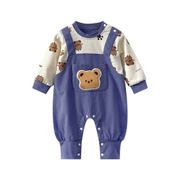 Infant Boys Printed Cotton Rompers