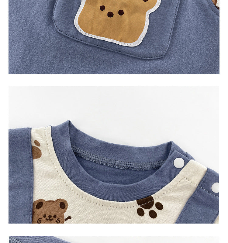 Infant Boys Printed Cotton Rompers