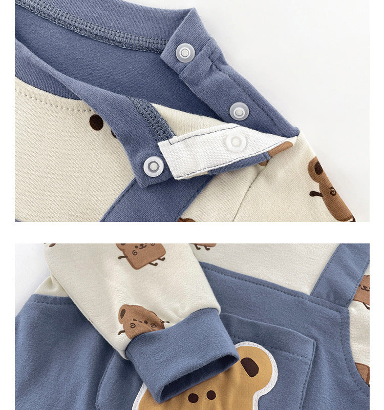 Infant Boys Printed Cotton Rompers