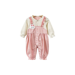 Infant Girls Embroidered Cotton Rompers