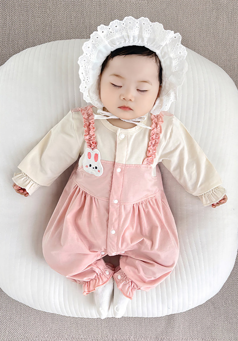 Infant Girls Embroidered Cotton Rompers