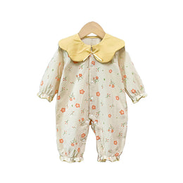 Infant Girls Printed Cotton Rompers