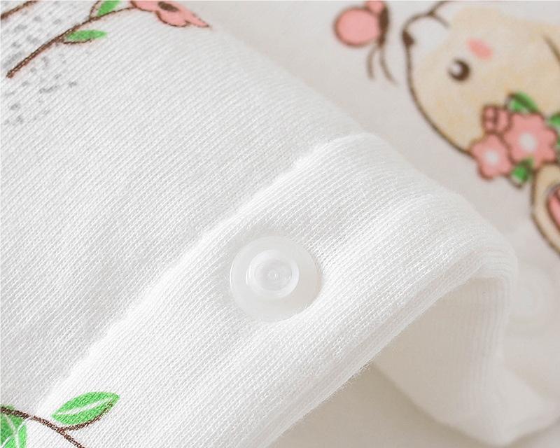 Infant Boys White Conversational Printed Cotton Rompers
