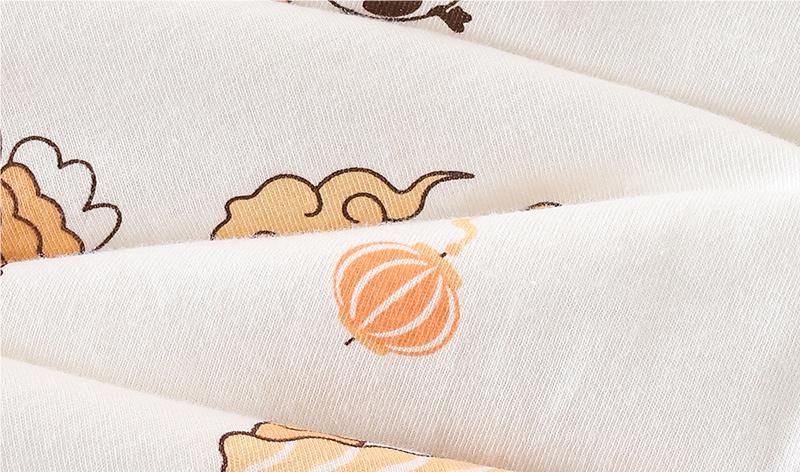 Infant Boys Orange Printed Cotton Rompers