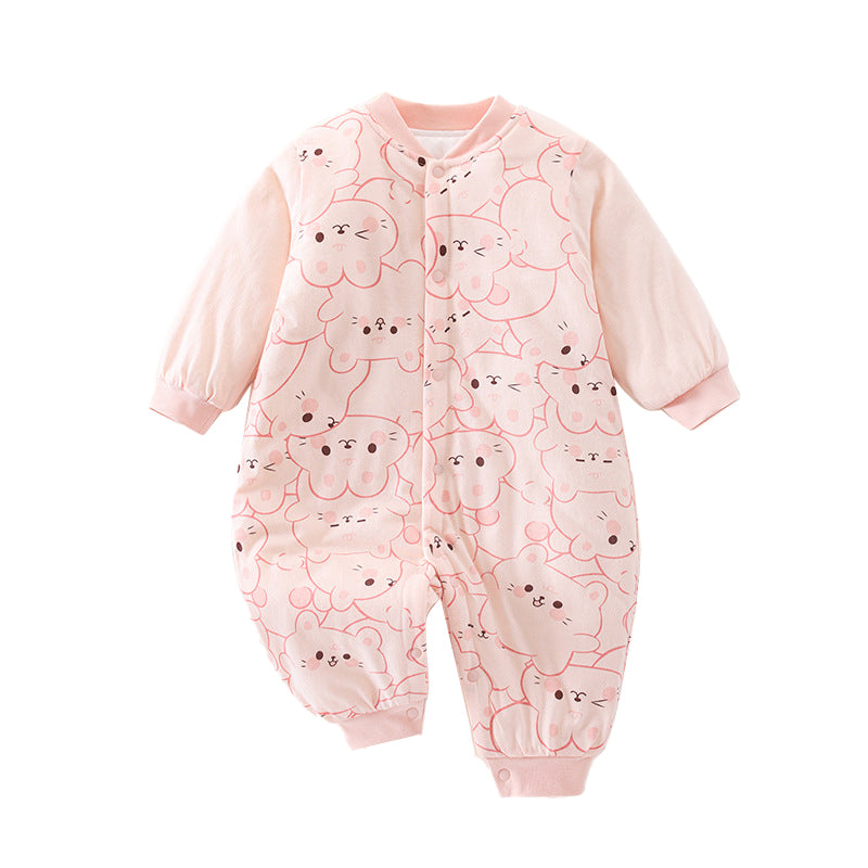 Infant Girls Printed Cotton Romper