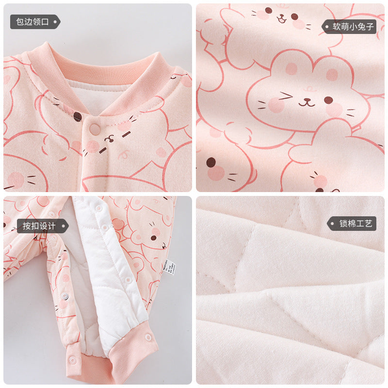 Infant Girls Printed Cotton Romper