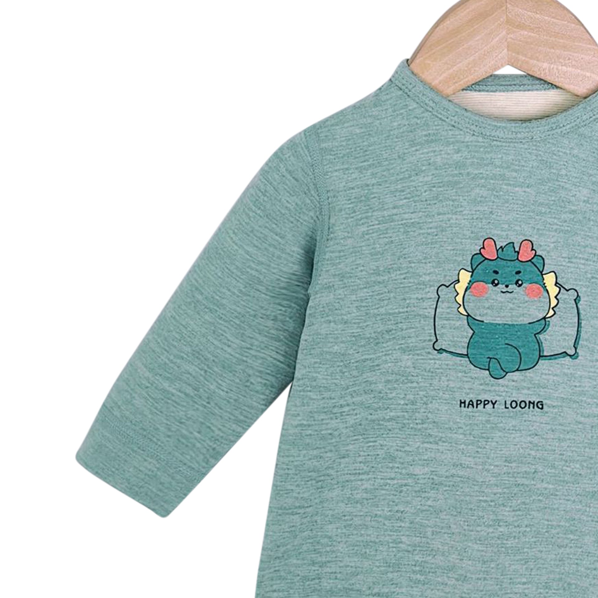 Infants Printed Round Neck Long Sleeve Rompers