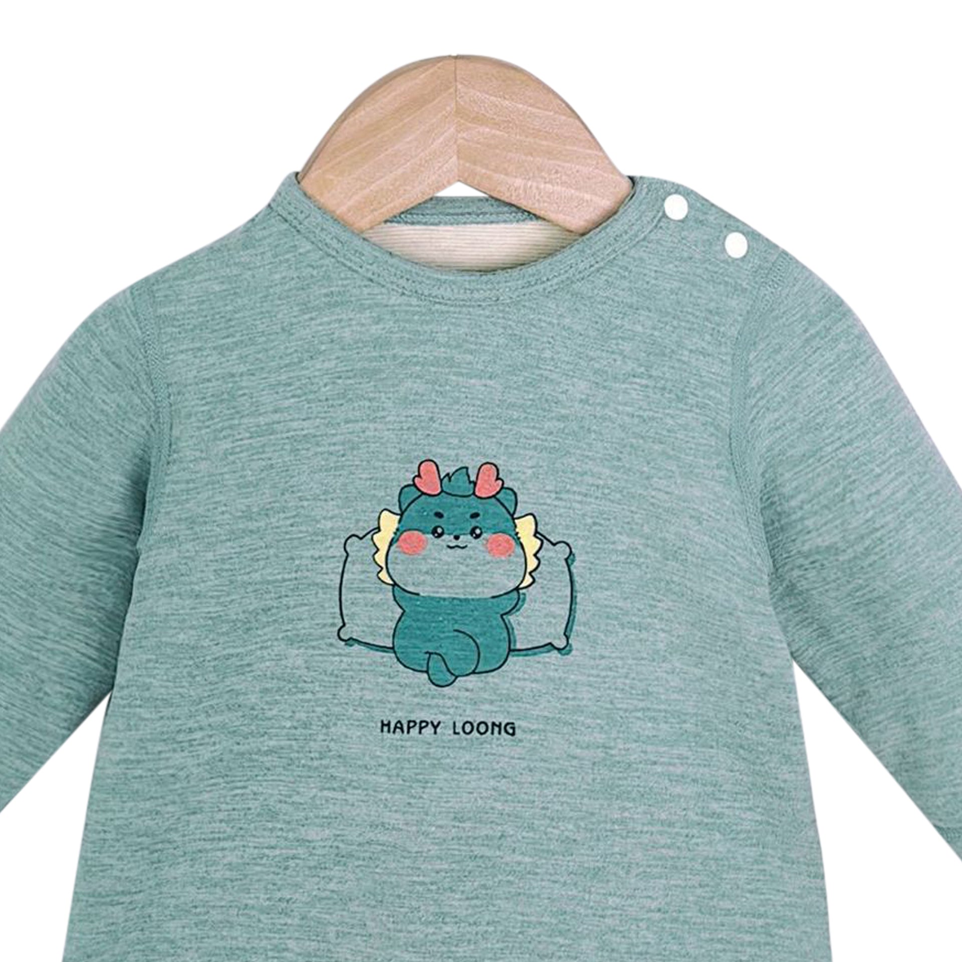 Infants Printed Round Neck Long Sleeve Rompers