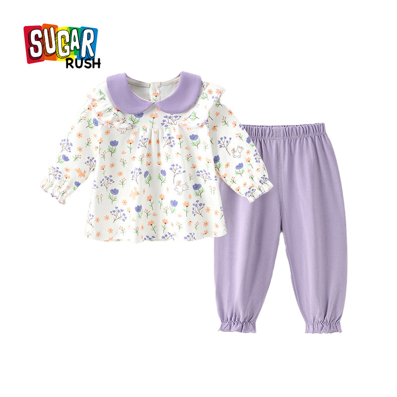 Infant Girls Printed Pure Cotton Top with Pyjamas