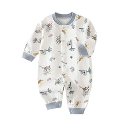 Infants Boys White Printed Cotton Rompers