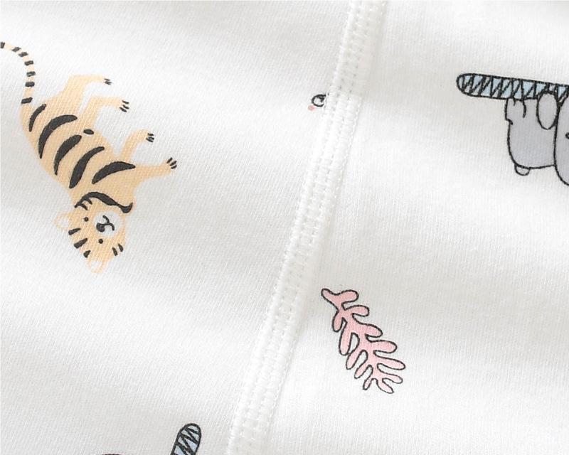 Infants Boys White Printed Cotton Rompers