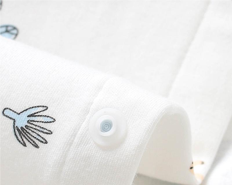 Infants Boys White Printed Cotton Rompers