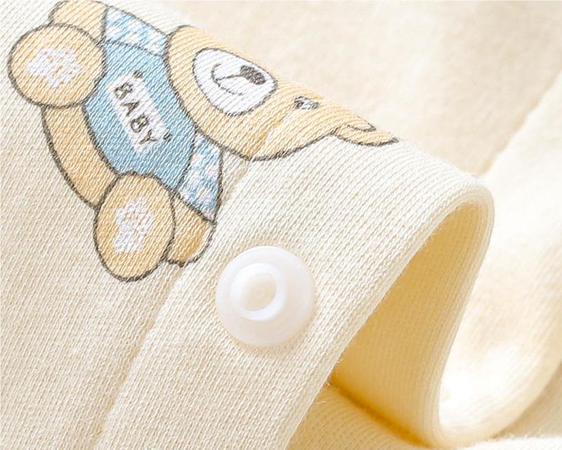 Beige-Coloured Infants Printed Cotton Rompers