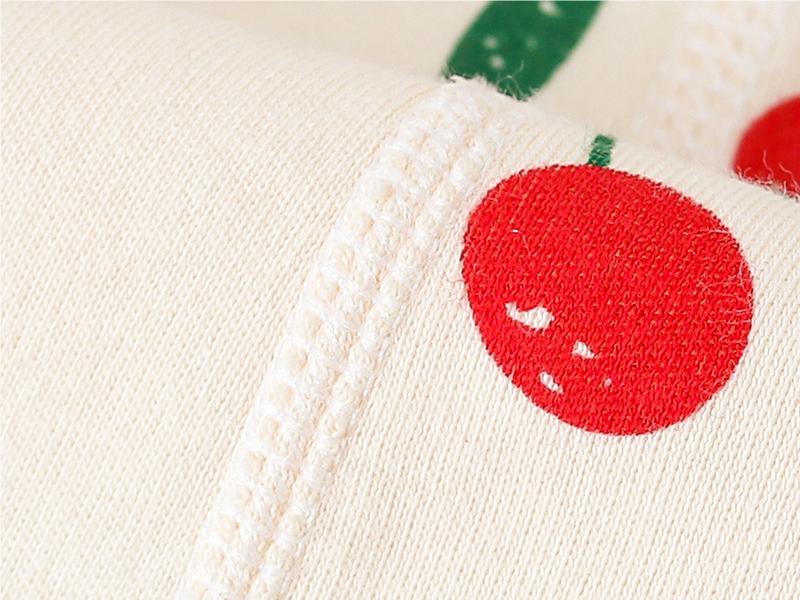 Infants Girls Cream-Coloured Printed Cotton Rompers