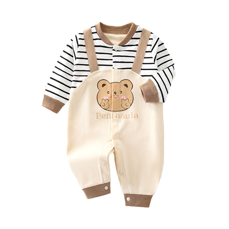 Infant Boys Graphic Printed Cotton Rompers