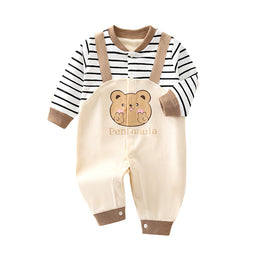 Infant Boys Graphic Printed Cotton Rompers