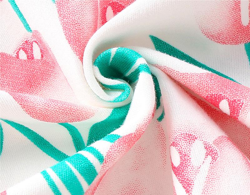Infants Girls White & Pink Printed Cotton Rompers