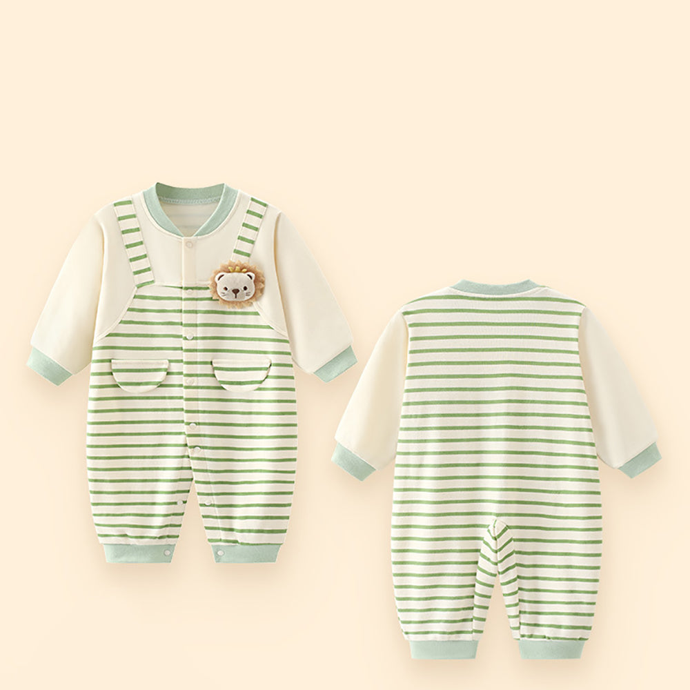 Boys Striped Cotton Rompers