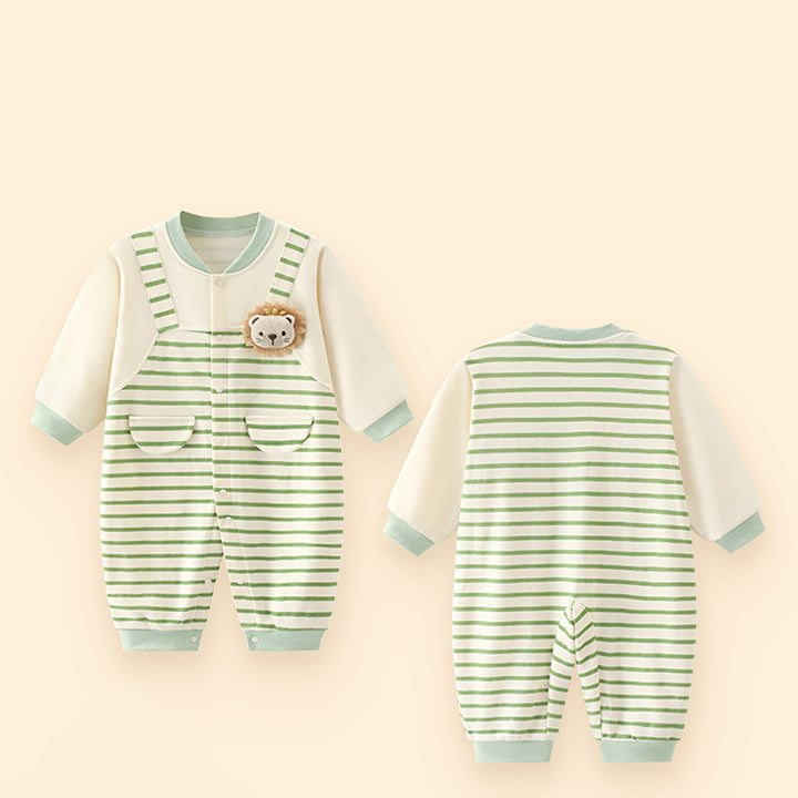 Boys Striped Cotton Rompers