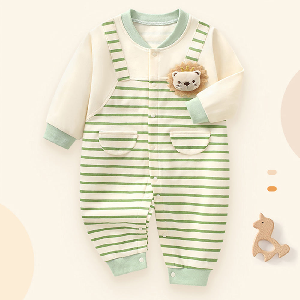 Boys Striped Cotton Rompers