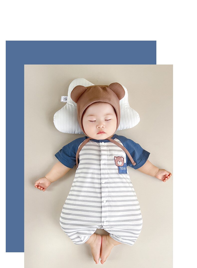 Infant Boys Striped Cotton Rompers