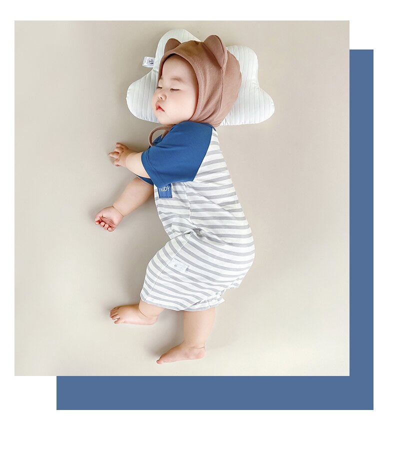 Infant Boys Striped Cotton Rompers