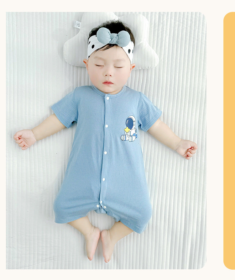 Boys Graphic Printed Round Neck Cotton Rompers