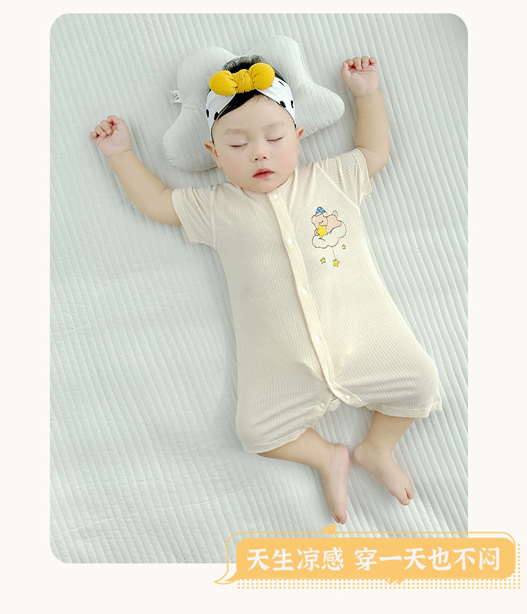Boys Graphic Printed Round Neck Cotton Rompers
