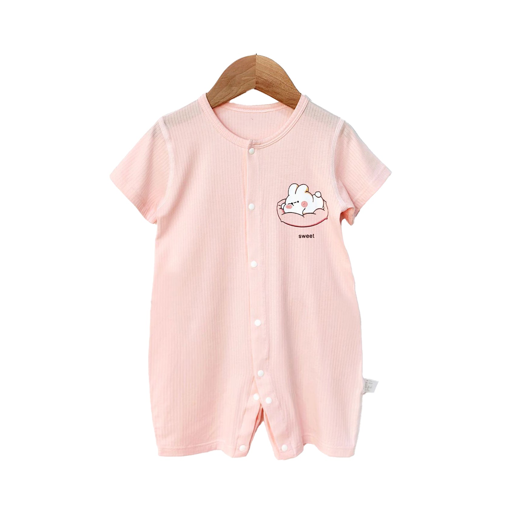 Girls Graphic Printed Round Neck Cotton Rompers