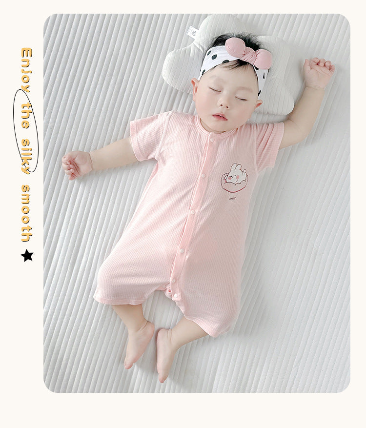 Girls Graphic Printed Round Neck Cotton Rompers