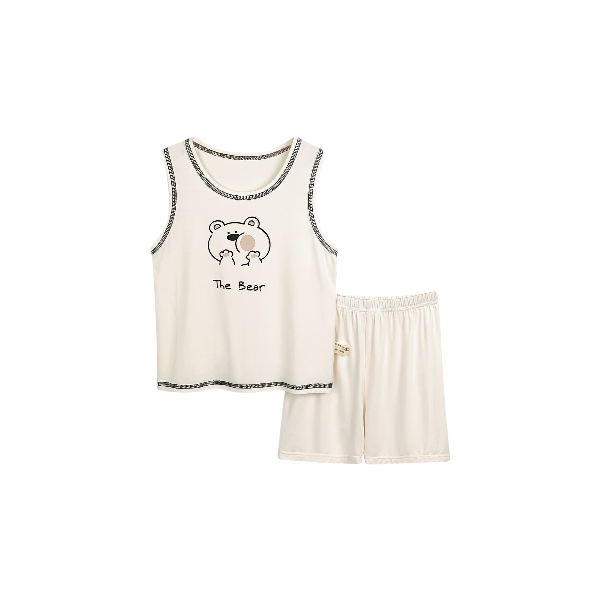 Girls Sleeveless Printed T-shirt With Shorts