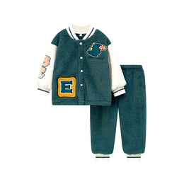 Boys Green & White Colourblocked Top with Pyjamas