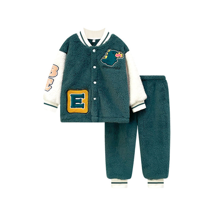Boys Green & White Colourblocked Top with Pyjamas
